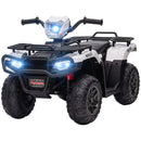 White Kids 12V Quad Bike with Music and LED Lights - Ages 3-5