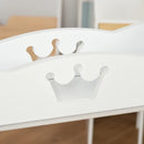White Kids Wooden Clothes Rack with Storage Shelves