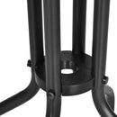 Round Glass Outdoor Bistro Table - 60cm Diameter (Black)