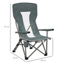 Blue Folding Camp Chair with Cup Holder - Portable & Sturdy for Camping, Festivals, Garden, Fishing