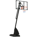 Adjustable Basketball Hoop Stand with Sturdy Backboard, Portable Wheels - Black
