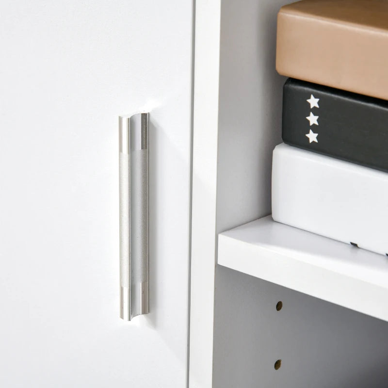 Oak Mobile Printer Stand with Storage - Modern Office Desk Unit