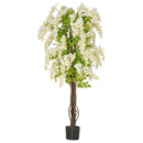 Realistic White Wisteria Tree Faux Plant - Indoor/Outdoor Decor, 160cm
