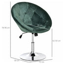 Green Velvet Swivel Vanity Chair with Adjustable Height