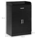 Black Modern Storage Cabinet with Drawer and Shelf