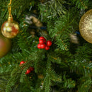 6ft Green Artificial Christmas Tree with Realistic Branches and Red Berries