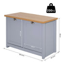 Grey Shoe Cabinet with 2 Doors and Shelf - Entryway Storage Organizer