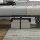 Black Metal Single Bed Frame with Storage Space