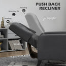 Deep Grey Wingback Recliner Chair with Leg Rest