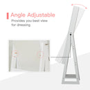 White Standing Mirror Jewellery Cabinet with LED Lights