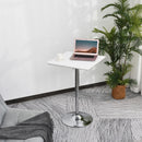 White Square Adjustable Bar Table with Metal Base