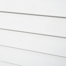 White Louvered Kitchen Storage Cabinet with Glass Doors & Drawers