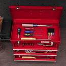 Red 3-Drawer Lockable Metal Tool Box with Handle and Ball Bearing Runners