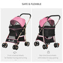 3-in-1 Pink Pet Stroller for Extra Small & Small Dogs