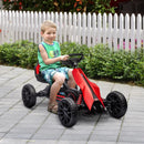Red Kids Pedal Go Kart with Adjustable Seat and Handbrake