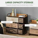 Grey Fabric 7-Drawer Dresser with Steel Frame