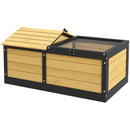 Yellow Wooden Tortoise Shelter with Hide Den and Run