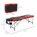 Black and Red Foldable Massage Table for Salon and Spa
