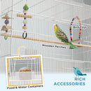 White Bird Cage Set for Canaries & Finches