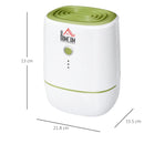 Compact 220ML/Day Dehumidifier - Quiet Operation, Auto Shut Off - White
