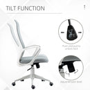 Light Grey High Back Fabric Office Chair with Armrests & Swivel Wheels