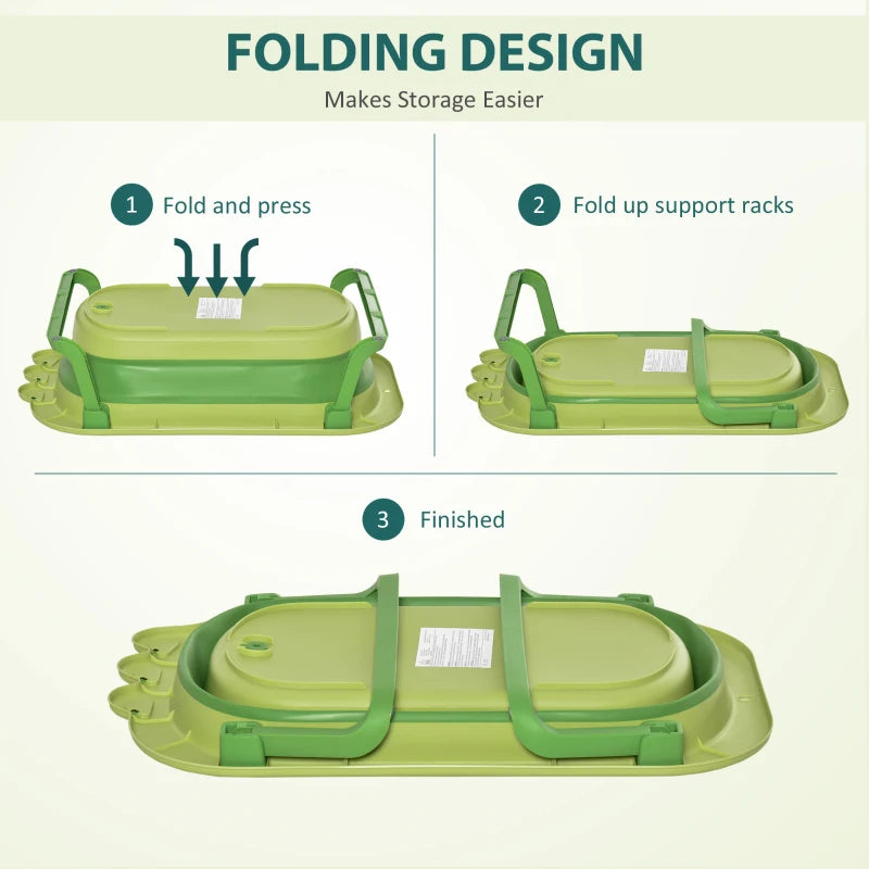 Green Ergonomic Baby Bath Tub with Cushion 0-3 Years