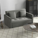 Light Grey 2 Seater Convertible Sofa Bed with Hidden Storage
