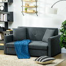 Dark Grey 2 Seater Convertible Sofa Bed with Storage