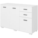 White Modern Sideboard with Drawers and Doors