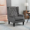 Dark Grey Retro Wingback Armchair with Button Tufted Design