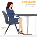 Grey PU Leather Dining Chairs with Metal Legs - Set of 4