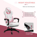 Pink Gaming Chair with Lumbar Support, Footrest, and Headrest