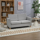 Modern Light Grey 2 Seater Loveseat Sofa with Wood Legs and Armrests