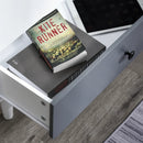 Modern White & Grey Cabinet with Doors & Drawer for Bedroom/Living Room