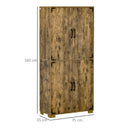 Rustic Wood 4-Door Farmhouse Cabinet with Shelves