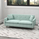 Blue Fabric 2 Seater Sofa with Storage Pockets