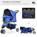 Blue Dog Stroller with Cover for Small Pets
