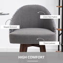 Dark Grey Nailhead Bar Stools Set of 2 with Rubber Wood Legs