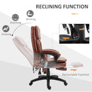 Brown High Back Gaming Recliner Chair with Footrest & Massage Points