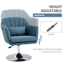 Blue Swivel Accent Chair with Adjustable Height and Lumbar Support