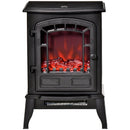 Black Electric Fireplace Stove with Realistic Flame Effect