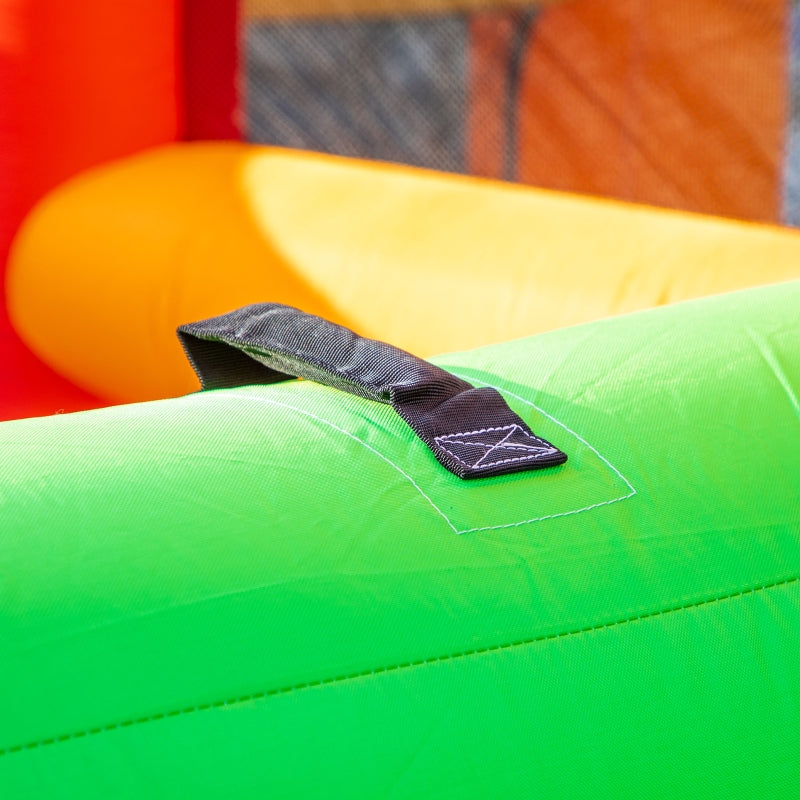 Kids 4-in-1 Inflatable Bouncy Castle with Double Slides, Trampoline, Pool, and Climbing Wall - Blue