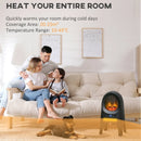 Black Ceramic Electric Space Heater with Realistic Flame Effect