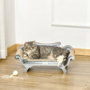 Cat Scratching Lounger Bed, Cardboard Scratcher - Grey, 60x29x26.5cm
