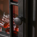 Black Electric Fireplace Stove with Realistic Flame Effect