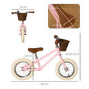 Kids Pink Balance Bike for 3-6 Year Olds with Adjustable Handlebars & Accessories
