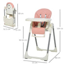 Foldable Pink PU Highchair for Babies