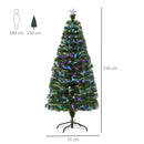 5FT Multicoloured Fibre Optic Christmas Tree with Metal Stand