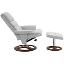 Grey Swivel Recliner Chair with Ottoman Set