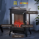 Black Electric Fireplace Stove with LED Flame Effect